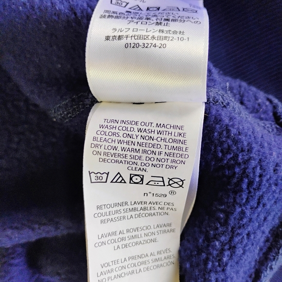 Polo Ralph Lauren Sweatshirt Dress Size Small Navy Blue Nautical Boat Life - Picture 10 of 14